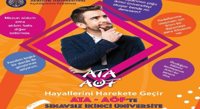 ATA AÖF'te Sınavsız İkinci Üniversite fırsatı