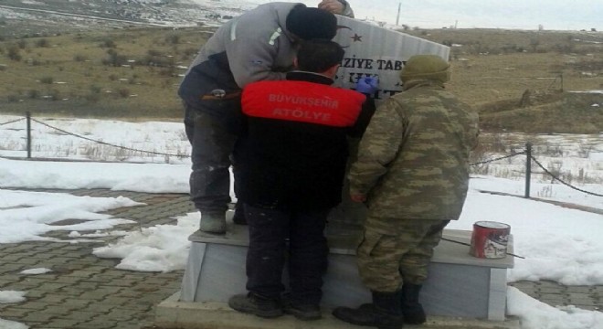 Aziziye Tabyası Şehitler Anıtı onarıldı