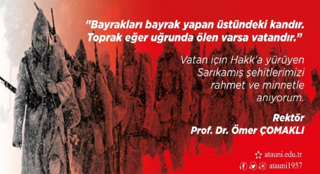 Çomaklı'dan Sarıkamış Şehitlerini Anma Günü mesajı