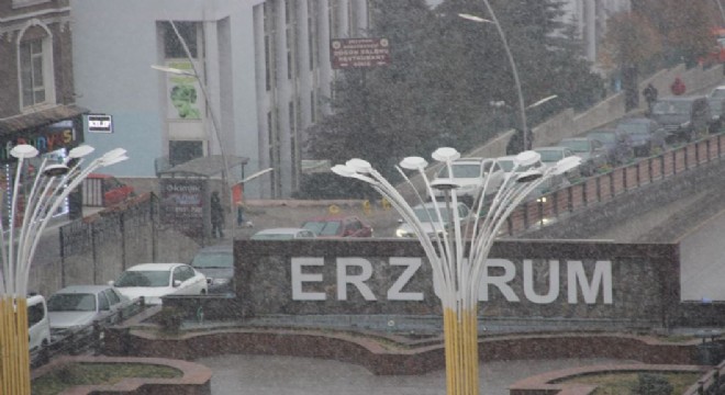 Erzurum'a yılın ilk karı düştü