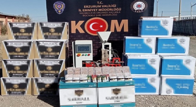 Erzurum'da kaçak sigara operasyonu