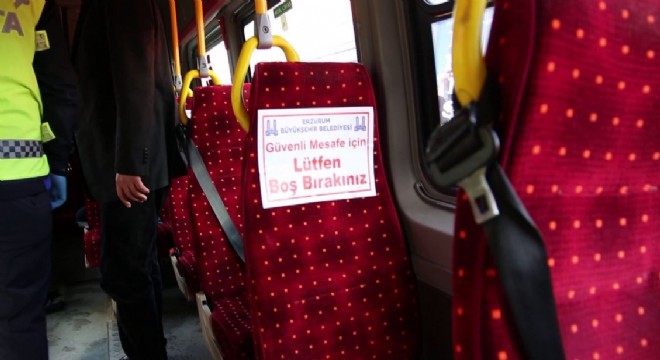 Erzurum'da toplu taşıma araçlarına uyarılar asıldı