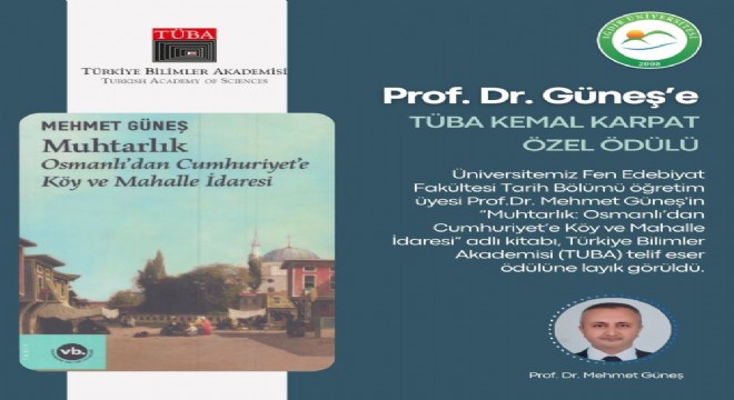 Güneş'in eseri TUBA telif eser ödülüne layık görüldü