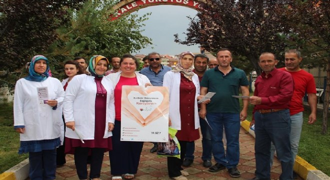 Kalp krizine dikkat çekmek için yürüdüler