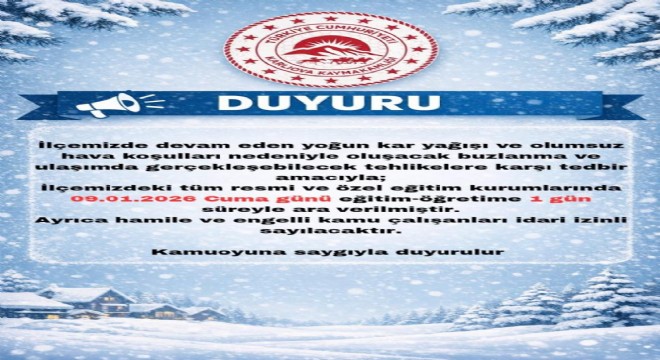 Karlıova'da eğitime 1 gün ara verildi