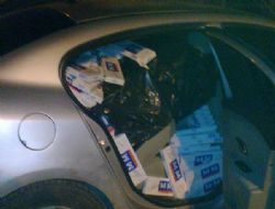 Köprüköy'de 45 bin  paket sigara yakalandı